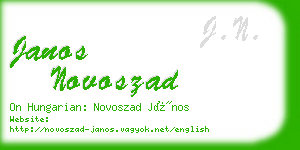 janos novoszad business card